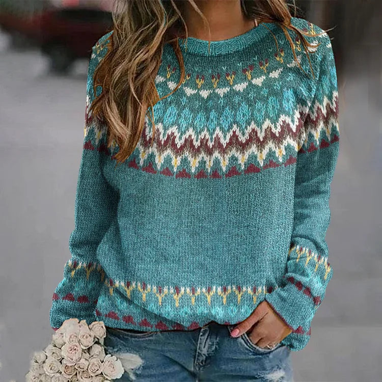 Regina Vintage Wave Design Sweater