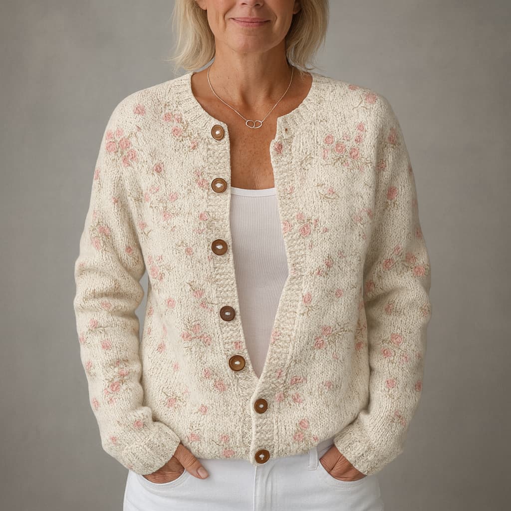 Charlotte Floral Rose Cardigan Sweater