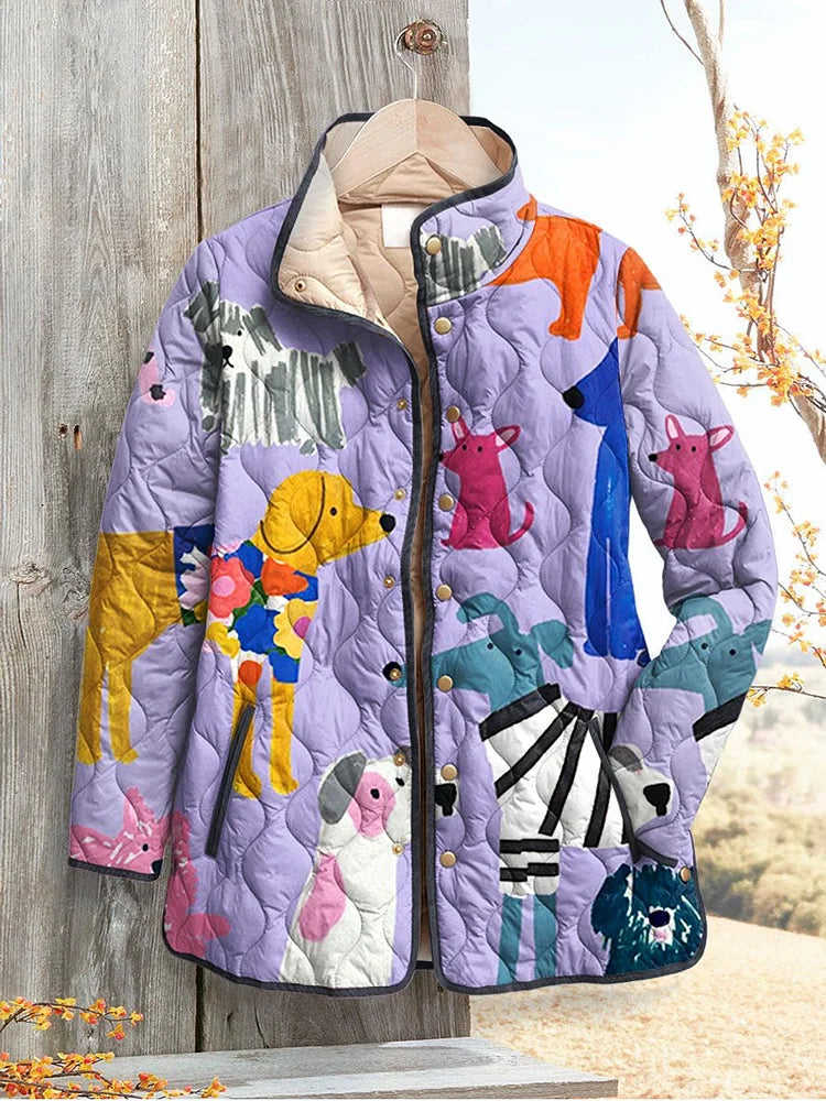 Dog Print Women's Casual Jacket