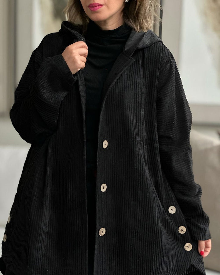 Cordia Comfortable Hooded Corduroy Jacket