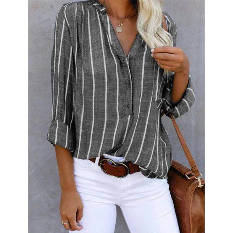 Maddie Striped Button
