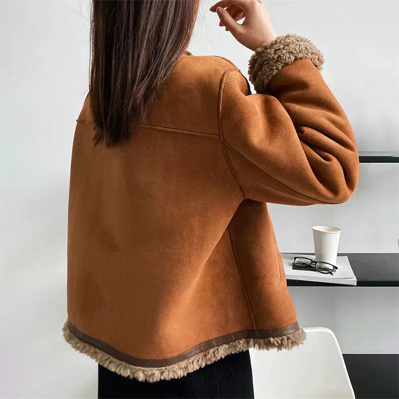 Rosalie Sheepskin Jacket with Button Detail