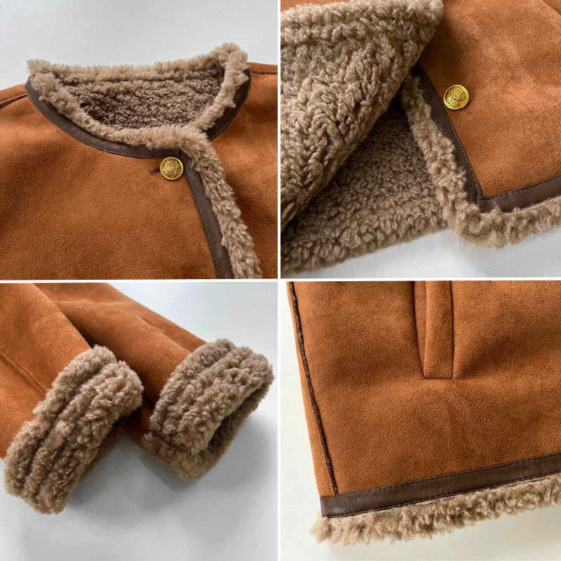 Rosalie Sheepskin Jacket with Button Detail