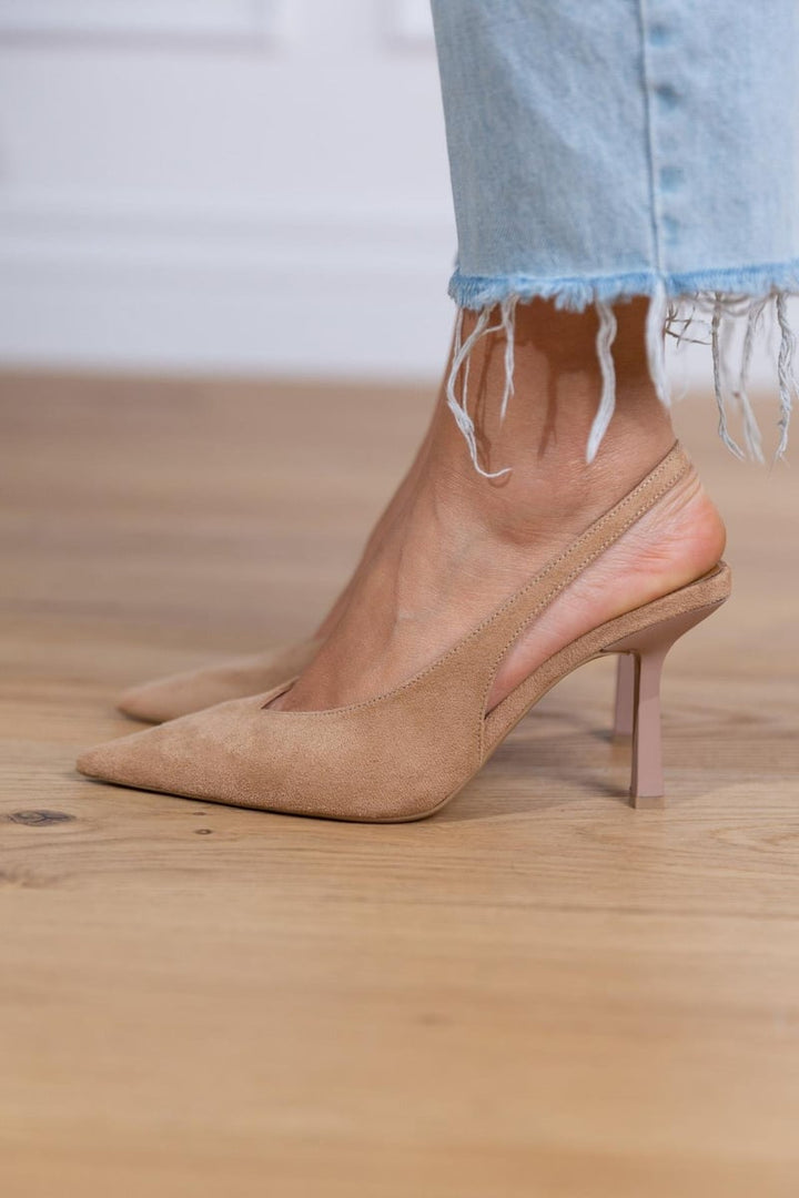Suede Backless Heels